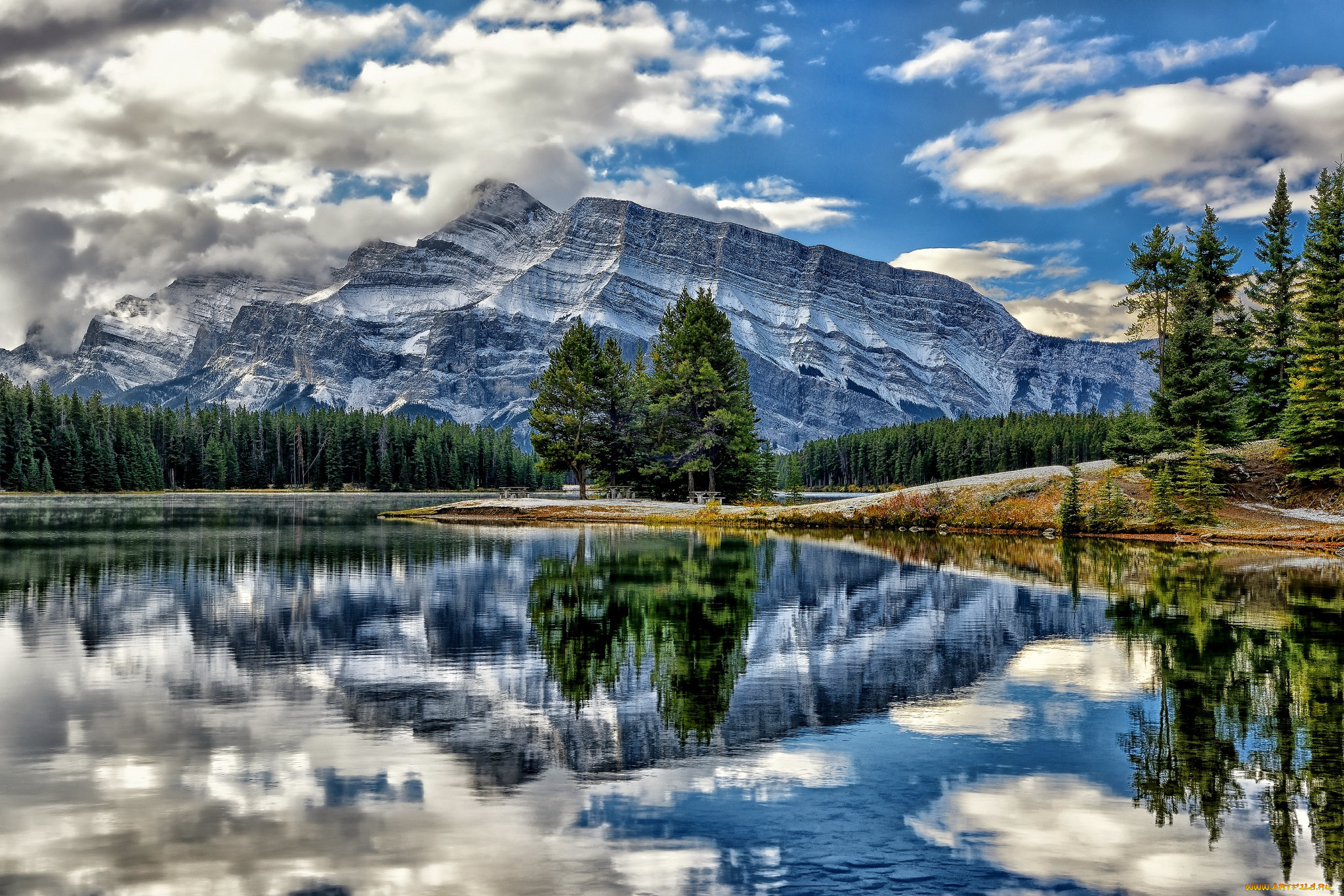 mount, rundle, vermillion, lakes, banff, national, park, alberta, canada, , , , , , , , 